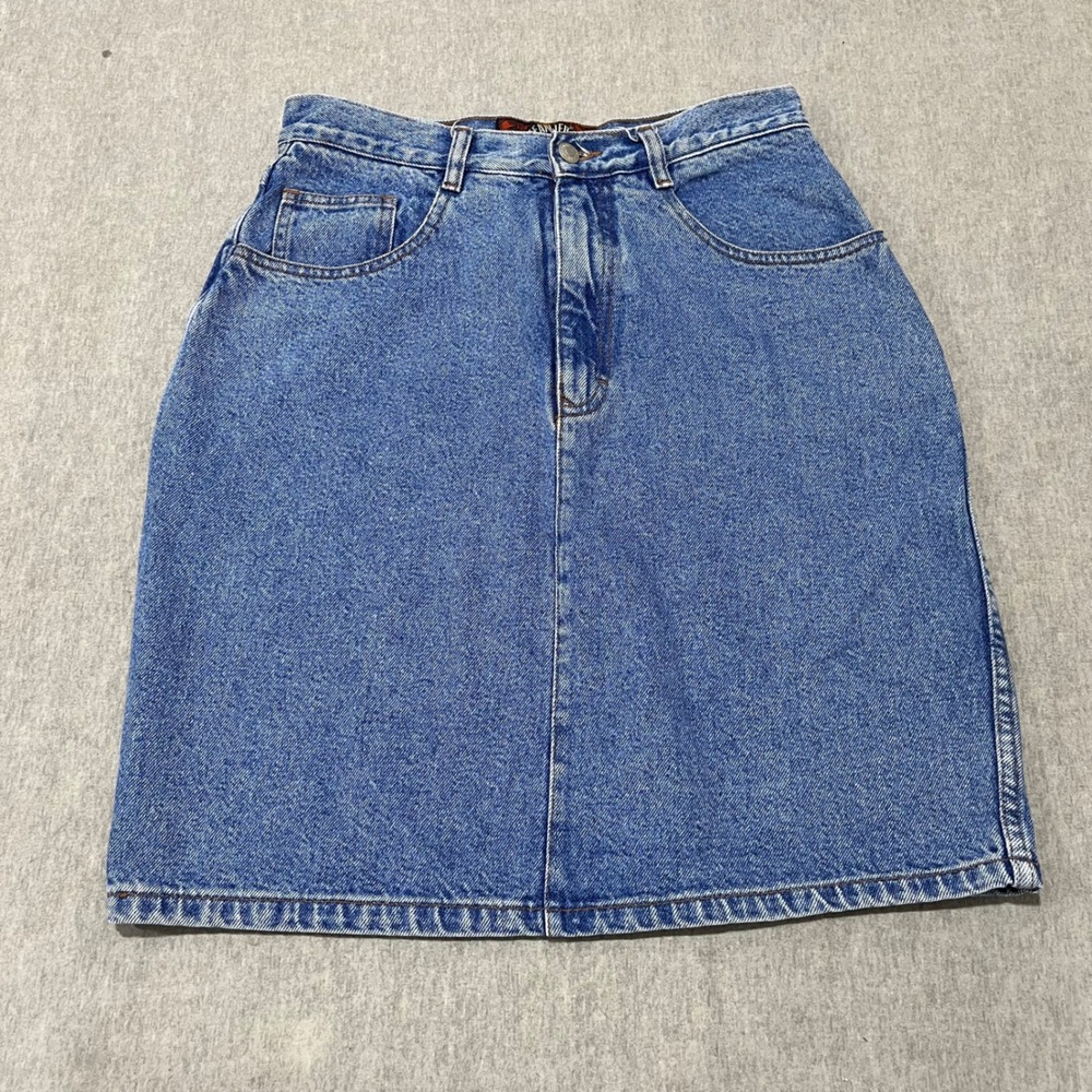 Jeanjer by Jordache Vintage Denim Mini Skirt Womens 11/12 Blue High Waist 90s